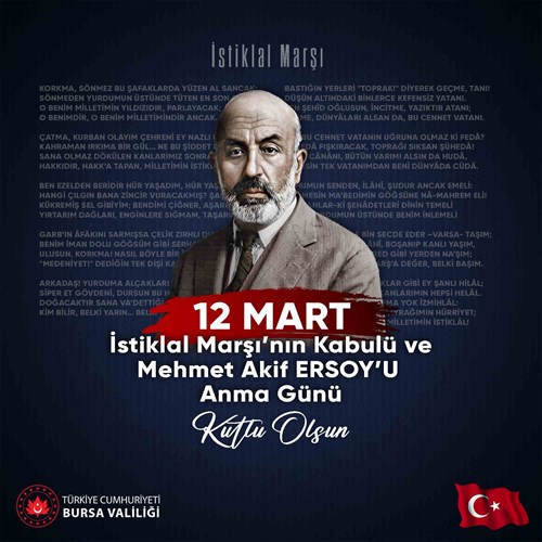 Vali Erol Ayyıldız'ın "12 Mart İstiklal Marşı’nın Kabulü ve Mehmet Akif Ersoy’u Anma Günü" Mesajı
